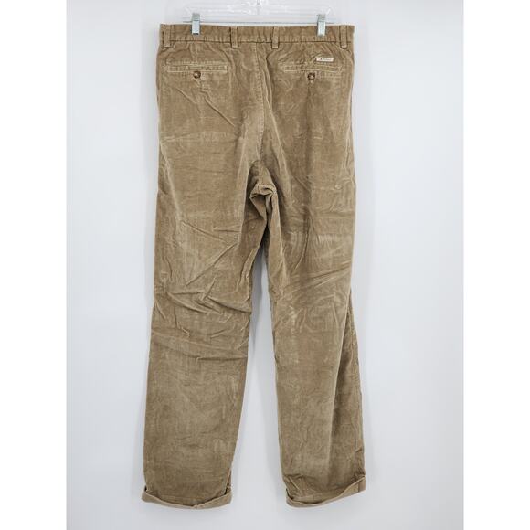 Tommy Hilfiger Pleated Tan Corduroy Men's Pants Trousers Size 36x34 - Picture 2 of 4